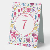 Plaque De Table Aquarelle de fleurs sauvages moderne (Recto)