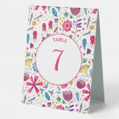 Plaque De Table Aquarelle de fleurs sauvages moderne (Verso)