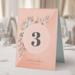 Plaque De Table Aquarelle en cuivre rose pâle Floral Chic Mariage<br><div class="desc">Un glamour intemporel et un numéro de table de mariage élégant pour les mariages romantiques à thème en blush ou en cuivre. Les adorables fleurs d'aquarelle ajoutent une touche fantaisiste à un mariage printanier,  estival ou de jardin.</div>