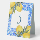 Plaque De Table Aquarelle en mosaïque toscane avec citron (Recto)