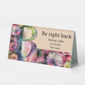 Plaque De Table Aquarelle Floral B Funny Bureau Message (Verso)