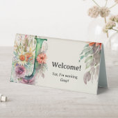 Plaque De Table Aquarelle Floral J Funny Bureau Message (En SItu (Tableau))