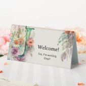 Plaque De Table Aquarelle Floral J Funny Bureau Message (In SItu (Mariage))