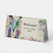 Plaque De Table Aquarelle Floral M Funny Bureau Message (Recto)