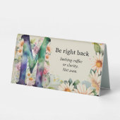 Plaque De Table Aquarelle Floral M Funny Bureau Message (Verso)