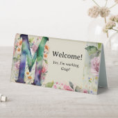 Plaque De Table Aquarelle Floral M Funny Bureau Message (En SItu (Tableau))