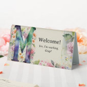 Plaque De Table Aquarelle Floral M Funny Bureau Message (In SItu (Mariage))