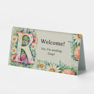 Plaque De Table Aquarelle Floral R Funny Bureau Message