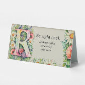 Plaque De Table Aquarelle Floral R Funny Bureau Message (Verso)