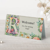 Plaque De Table Aquarelle Floral R Funny Bureau Message (En SItu (Tableau))