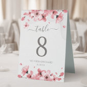 Plaque De Table Aquarelle Floral rose cerisier Mariage