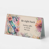 Plaque De Table Aquarelle Floral S Funny Bureau Message (Verso)