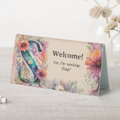 Plaque De Table Aquarelle Floral S Funny Bureau Message (En SItu (Tableau))