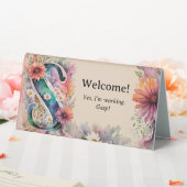 Plaque De Table Aquarelle Floral S Funny Bureau Message (In SItu (Mariage))