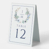 Plaque De Table Aquarelle Florale Anémone Wreath Monogramme Mariag (Recto)