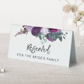 Plaque De Table Aquarelle Florale violet Script Mariage élégant (En SItu (Tableau))