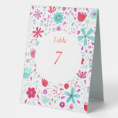 Plaque De Table Aquarelle Flower Meadow Turquoise (Recto)
