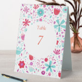 Plaque De Table Aquarelle Flower Meadow Turquoise (En SItu (Tableau))
