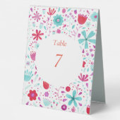 Plaque De Table Aquarelle Flower Meadow Turquoise (Verso)