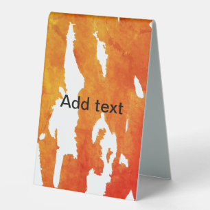 Plaque De Table Aquarelle jaune orange ajouter du texte Peinture a