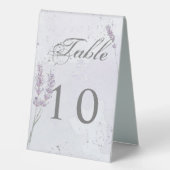 Plaque De Table aquarelle Lavande fleurs numéro de tableau (Recto)