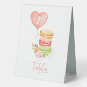 Plaque De Table Aquarelle Macarons fête d'anniversaire (Recto)