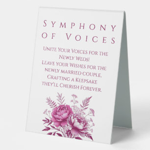 Plaque De Table Aquarelle Magenta Peony-Mariage