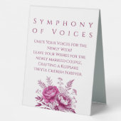 Plaque De Table Aquarelle Magenta Peony-Mariage (Verso)