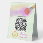 Plaque De Table Aquarelle maquillage beauté brosse (Recto)