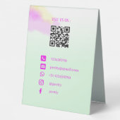 Plaque De Table Aquarelle maquillage beauté brosse (Verso)