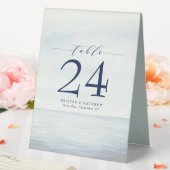 Plaque De Table Aquarelle marine bleu marine Numéro de la table (In SItu (Mariage))