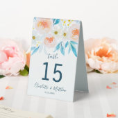 Plaque De Table Aquarelle moderne Floral Numéro Mariage (In SItu (Mariage))