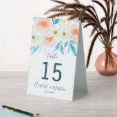 Plaque De Table Aquarelle moderne Floral Numéro Mariage (En SItu (Tableau))