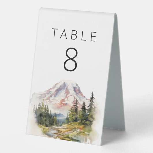 Plaque De Table Aquarelle Mount Rainier Washington (Verso)