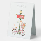 Plaque De Table Aquarelle Paris Vélo Rose (Recto)