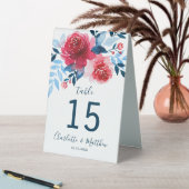 Plaque De Table Aquarelle personnalisée Numéro de Mariage Floral (En SItu (Tableau))
