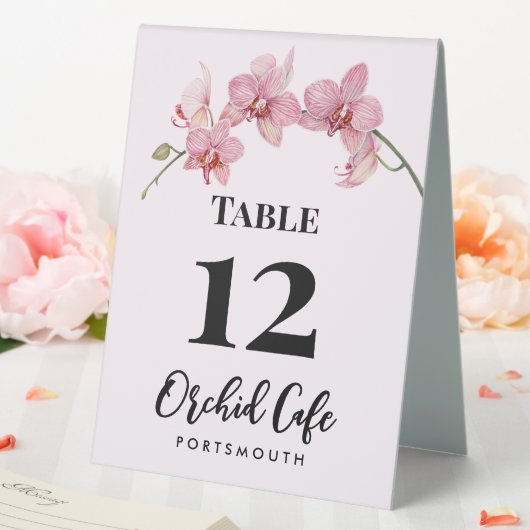 Plaque De Table Aquarelle Pink Moth Orchids Café Numéro de table (In SItu (Mariage))