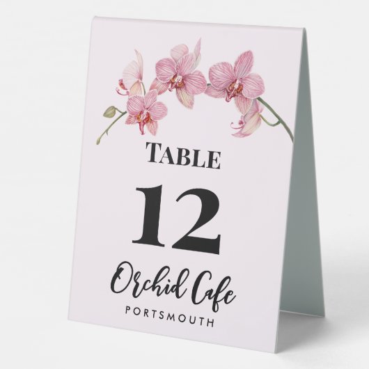 Plaque De Table Aquarelle Pink Moth Orchids Café Numéro de table (Verso)