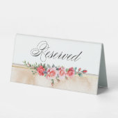 Plaque De Table Aquarelle romantique Roses roses roses Réservées (Recto)