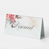 Plaque De Table Aquarelle romantique Roses roses roses Réservées (Recto)