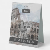 Plaque De Table Aquarelle Rome Italie Table Tente Signal - Élégant (Verso)