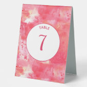 Plaque De Table Aquarelle rose Abstrait moderne (Recto)