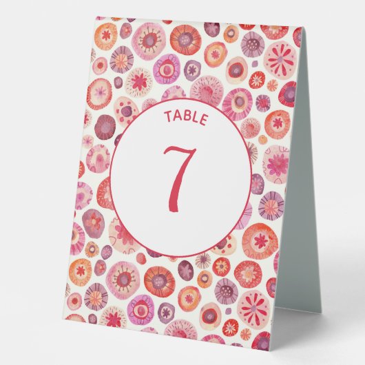 Plaque De Table Aquarelle rose Abstraite moderne géométrique (Recto)