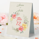 Plaque De Table Aquarelle rose et jaune Roses (In SItu (Mariage))