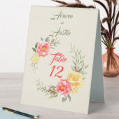 Plaque De Table Aquarelle rose et jaune Roses (En SItu (Tableau))