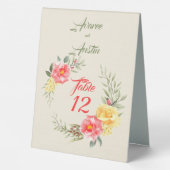 Plaque De Table Aquarelle rose et jaune Roses (Verso)