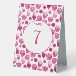 Plaque De Table Aquarelle rose Mariage floral