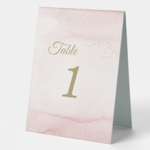 Plaque De Table Aquarelle rose or Type de table Numéro de la table