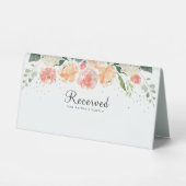 Plaque De Table Aquarelle rose rose pâle Mariage (Recto)