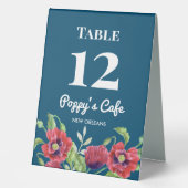 Plaque De Table Aquarelle Rouge Poppies Floral Illustration Café (Recto)